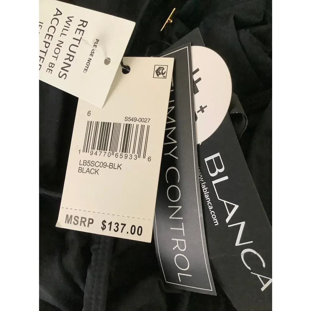 La Blanca Womens 6 Black Island Goddess Ruffle V Plunge One Piece Swimsuit C22-3